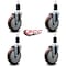 Service Caster 5'' Maroon Poly Wheel Swivel 1-3/8'' Expanding Stem Caster Set, 4PK SCC-EX20S514-PPUB-MRN-138-4 - alternate 4